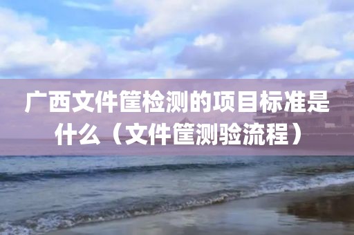 广西文件筐检测的项目标准是什么（文件筐测验流程）